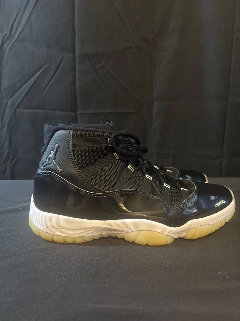 Jordan Men’s High-Top Sneakers - Black with Gum Sole